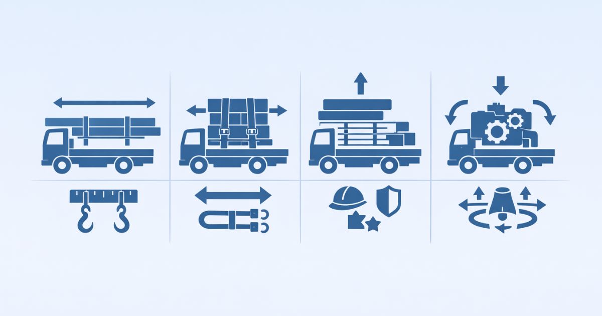 4tユニックで長尺材やパレット物などの確認ポイントを比較した図解