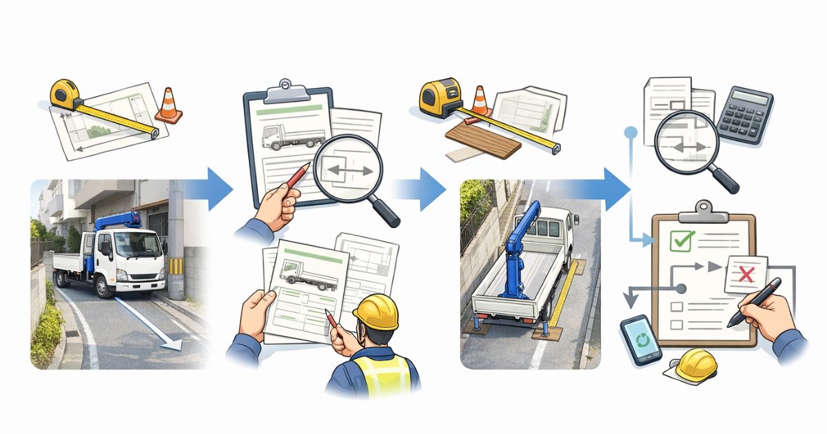 4tユニック手配前の最終確認手順を整理したフロー図