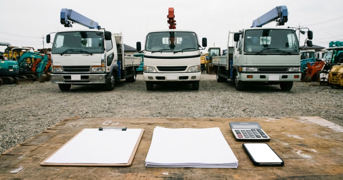 4tユニックのレンタル料金を1日と月額と相場で比較検討している状況が伝わる写真