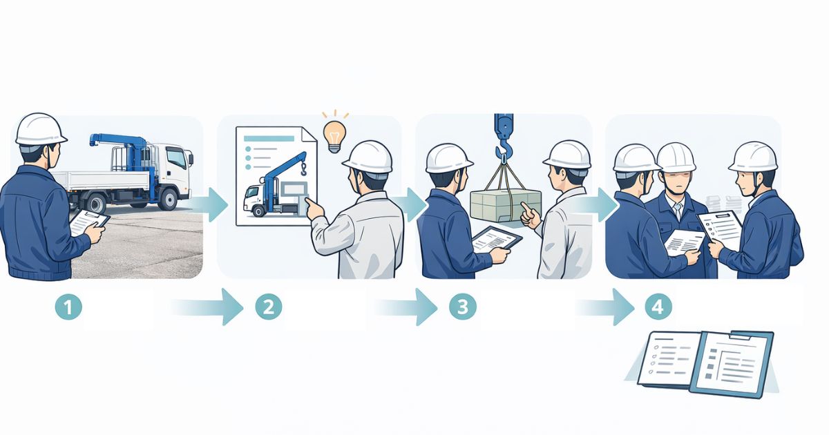 4tユニック手配前の担当確認手順を整理した図解