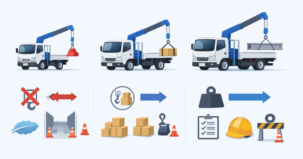 2t・3t・4tユニック車の違いを実務目線で比較した図解