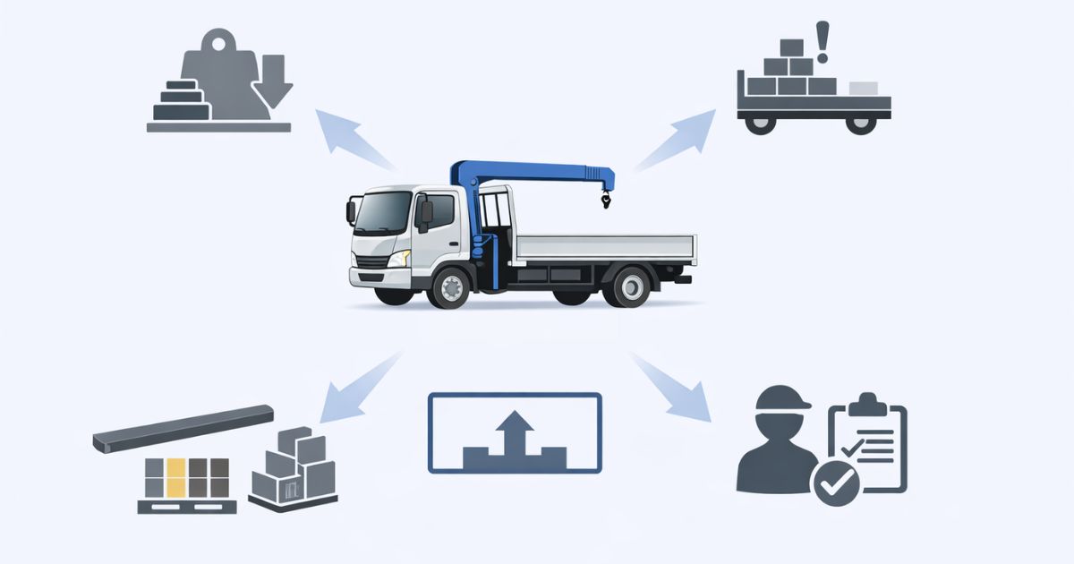 4tユニックの車両重量と積載判断の軸を整理した図解