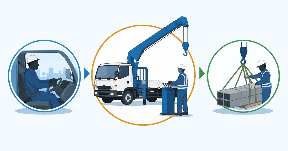 4tユニックの資格判断を運転・操作・玉掛けで切り分ける図解