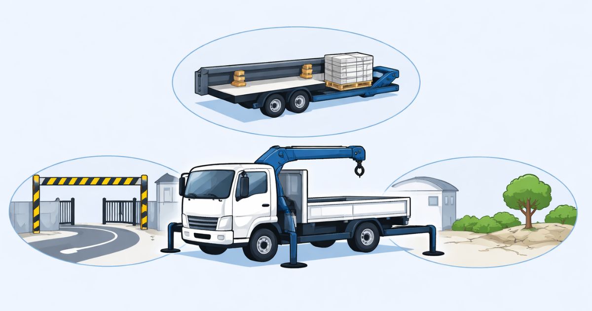 4tユニックのサイズ選定を進入・積載・設置で整理した図解
