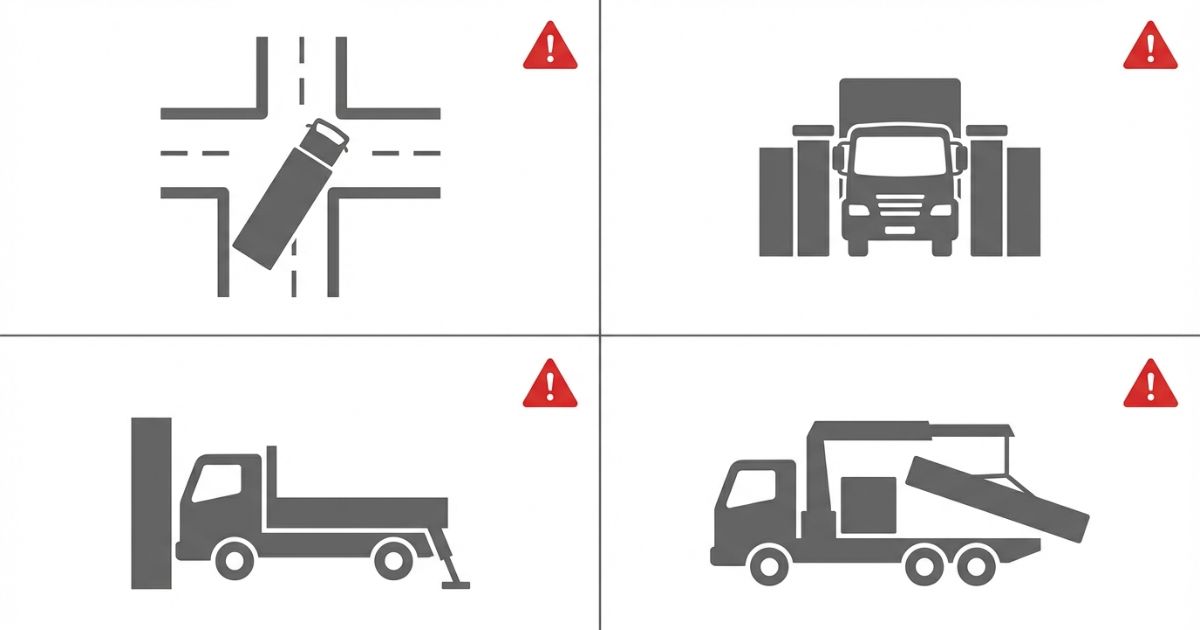 4tユニックをサイズ名称だけで選んだ場合に起きる手配ミスとリスクを示す図解
