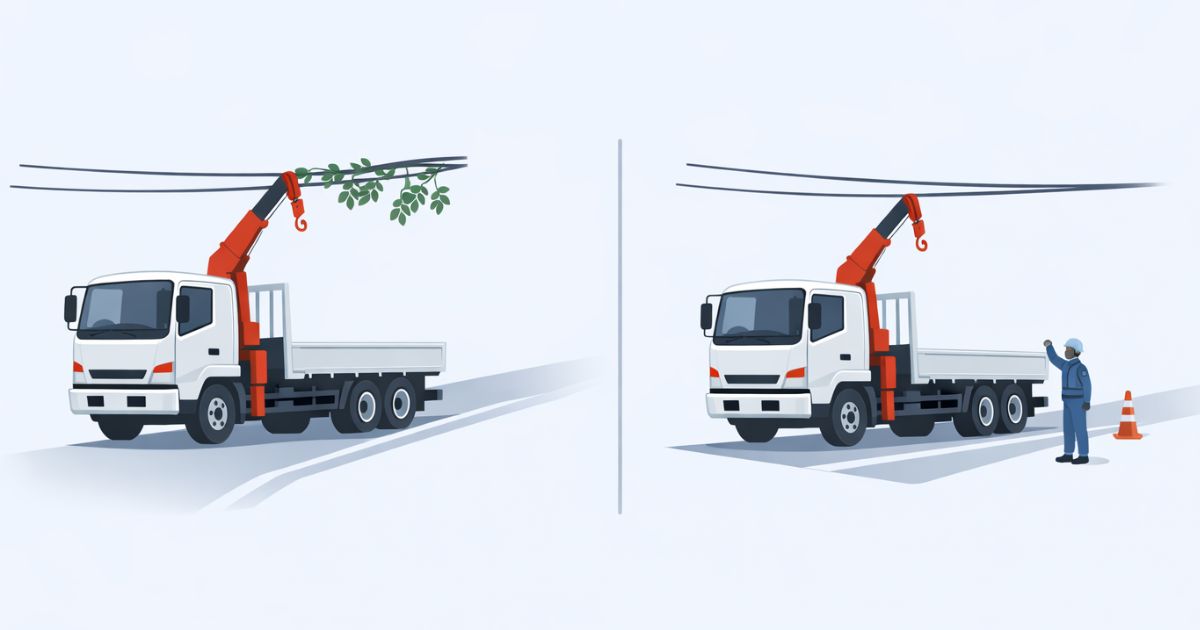 4tユニックの高さ制限を車両・現場・経路車庫の3方向で整理した図解