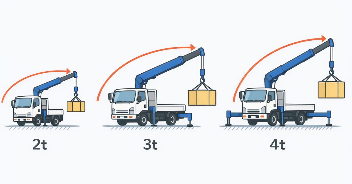 2t・3t・4tユニックの違いを比較した図解