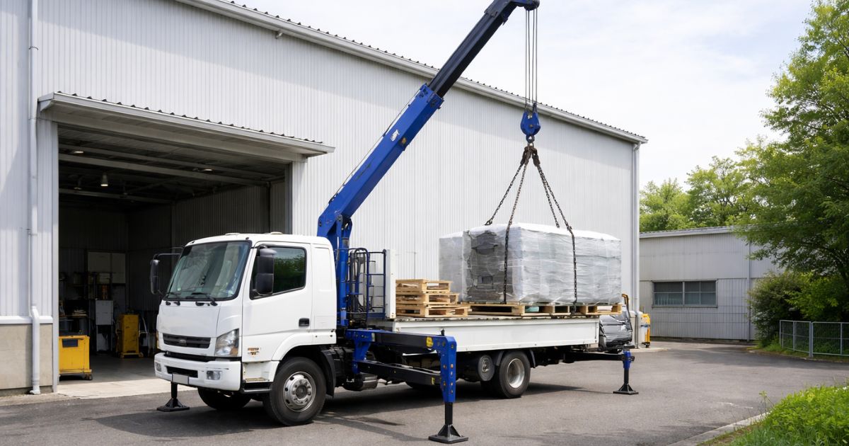 4tユニックが向いている中規模現場の作業イメージ