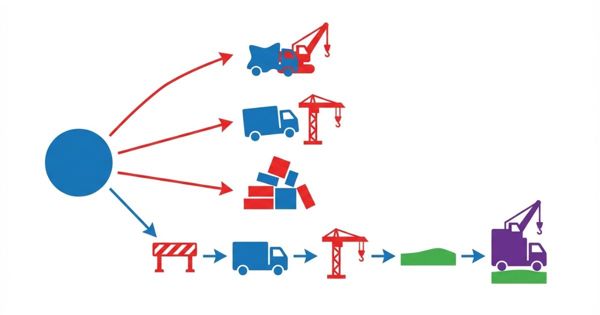 会社名だけで判断して混同が起きるリスクを示した図解
