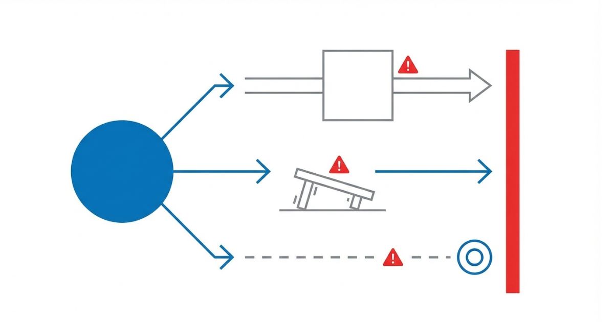 能力だけで判断して起きる進入・設置・半径リスクの図解