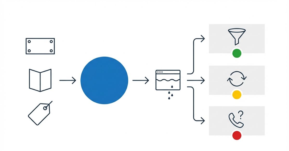 型式確認から補充・交換・要確認へ分岐する判断フロー図解