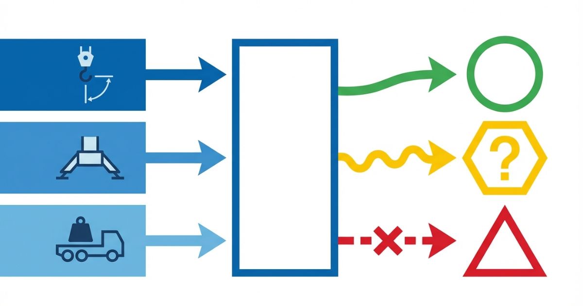 性能表は条件照合で成立判定するという判断軸の図解