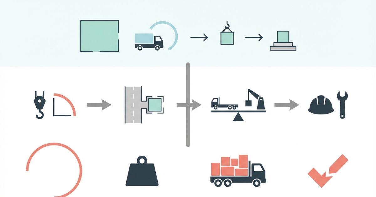 小〜中規模現場向きという結論と判断軸を示す文字なし図解