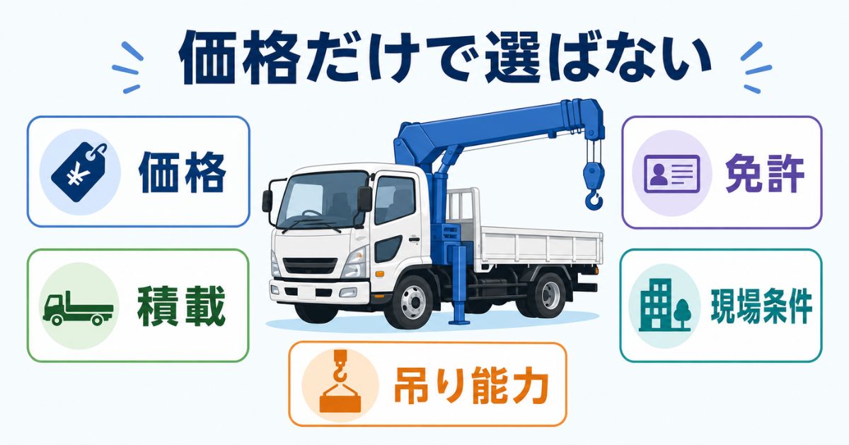 日野4tユニックを新車価格だけで選ばず積載・吊り能力・免許・現場条件で確認する図解