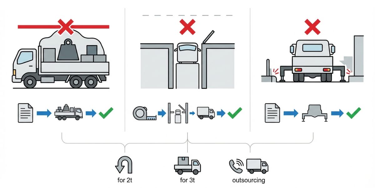 積めない入らない張れないの典型ミスマッチを示す失敗回避図解