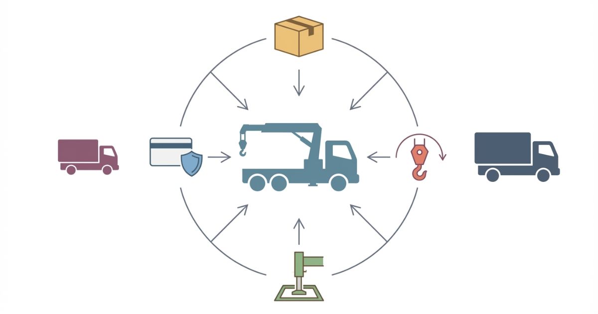 4t中心のフォワードユニックが積載と吊り作業を両立する判断軸を示す図解