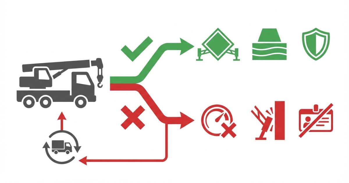 設置不可や条件不適合で当日停止する失敗パターンを分岐で示す図解