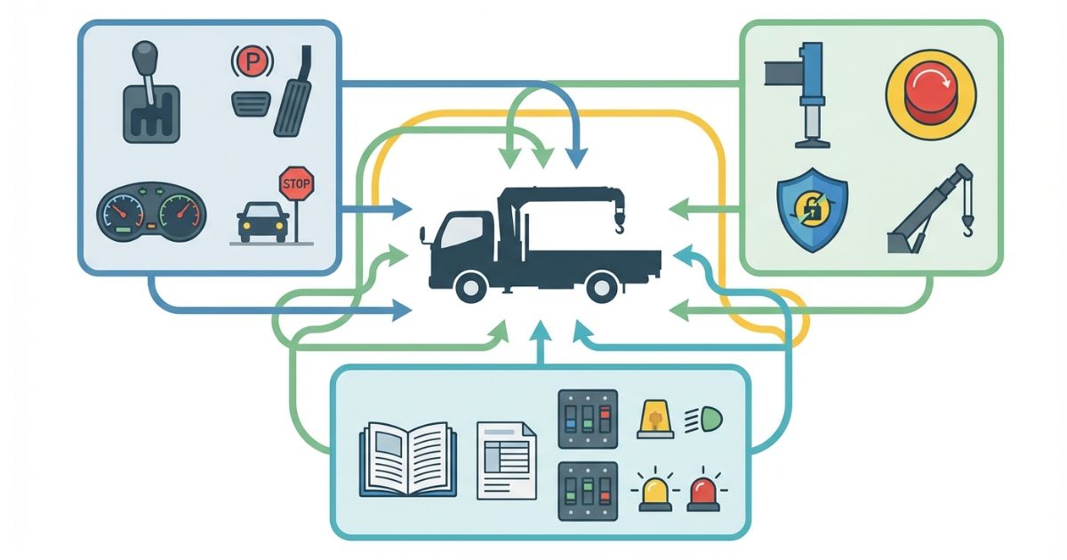 いすゞユニックの車両側条件と架装側条件と仕様差を整理した図解