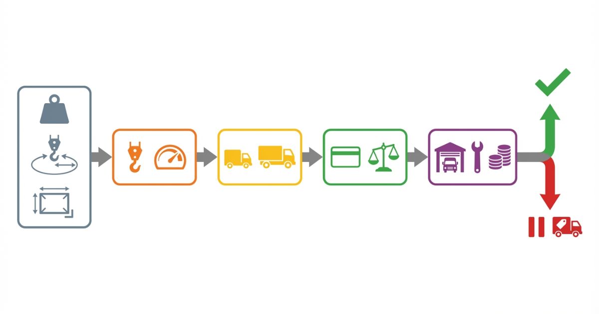 三菱ユニック選びの判断順を作業条件から法規まで整理した図解