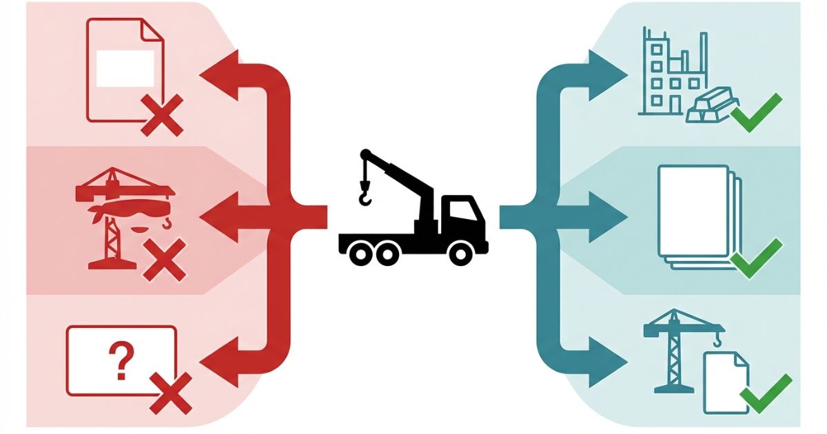 確認不足で見送る条件と買ってよい条件を分岐で示した文字なし図解