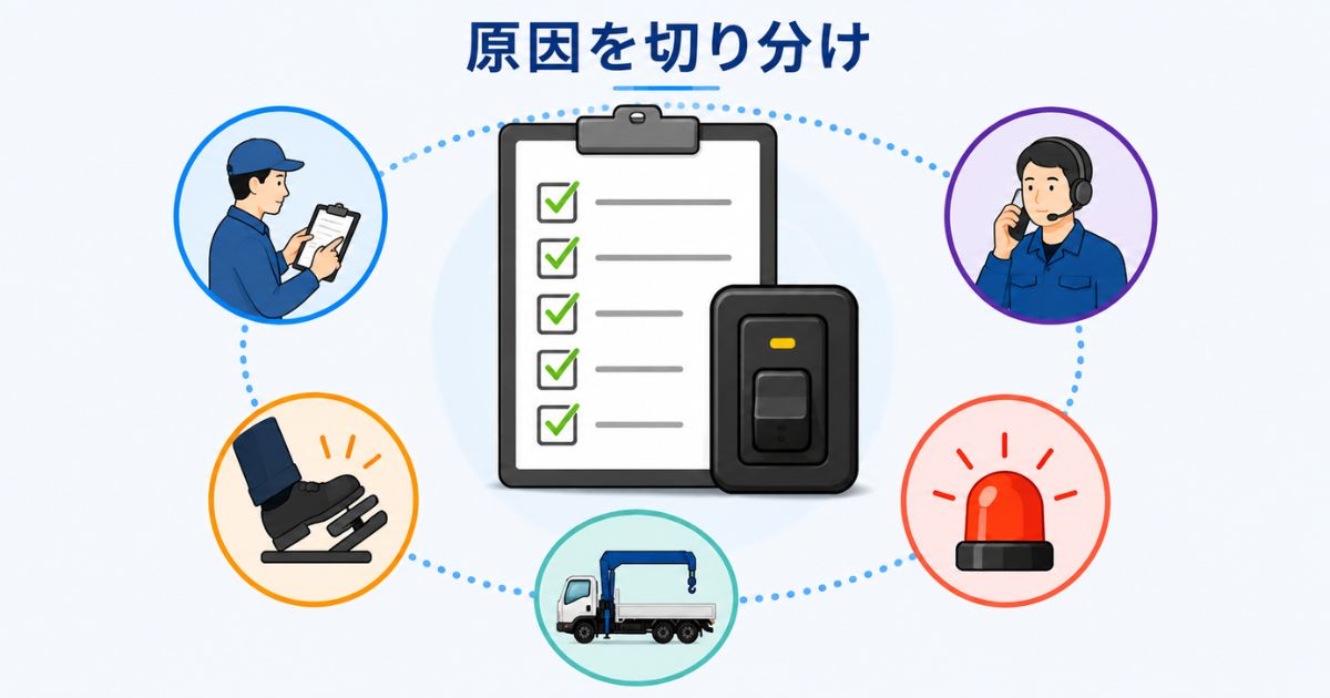 三菱ユニックのPTOが入らない原因を操作ミスや条件未成立などで切り分ける図解