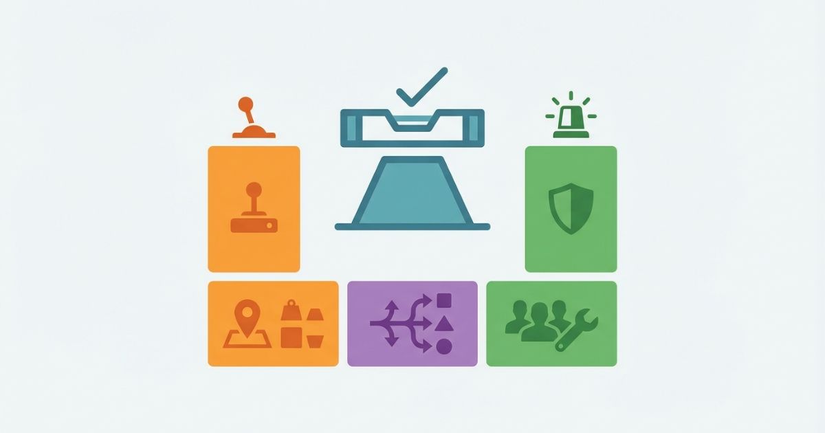 操作性と安全配慮を主軸にした選定判断の考え方を示す図解