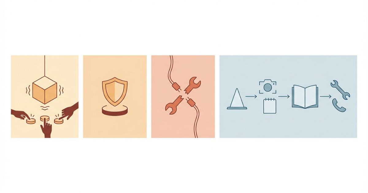 やってはいけない対応と正しい初動手順を対比した図解