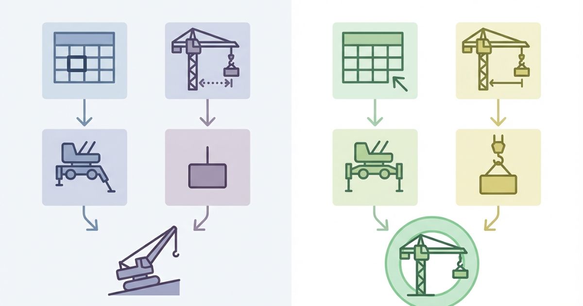 能力表の誤適用で起きる失敗と安全側の回避手順を対比した図解