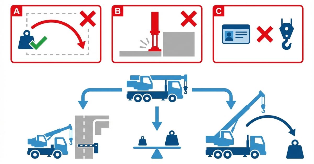 中型を万能と誤解したときの失敗例と中型で足りる不足過剰の分岐を示す図解