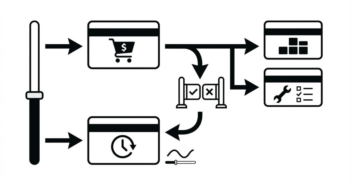 使用頻度と仕様成立で購入かレンタルかを分岐する文字なし図解