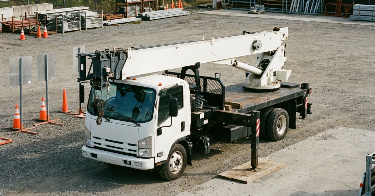 トラッククレーンの規格や区分の確認を連想させる車両イメージ