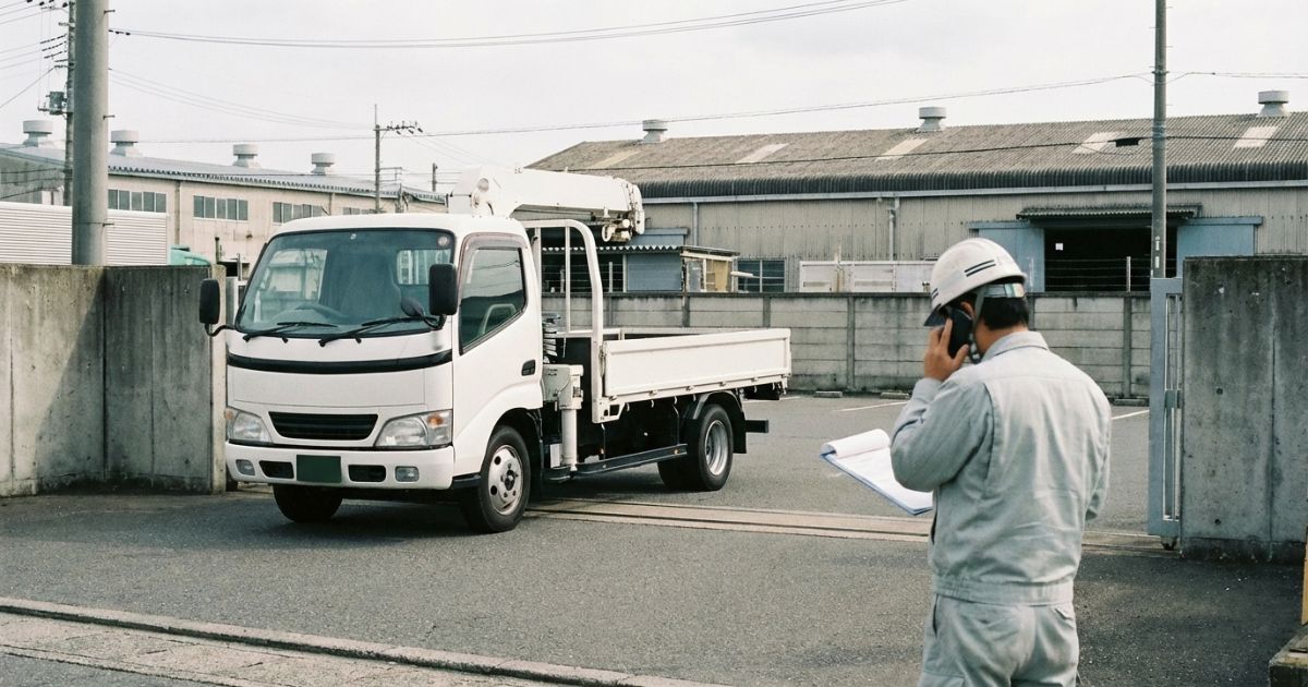 個人でユニック車をレンタルする際に安全確認や責任分界を整理しているイメージ