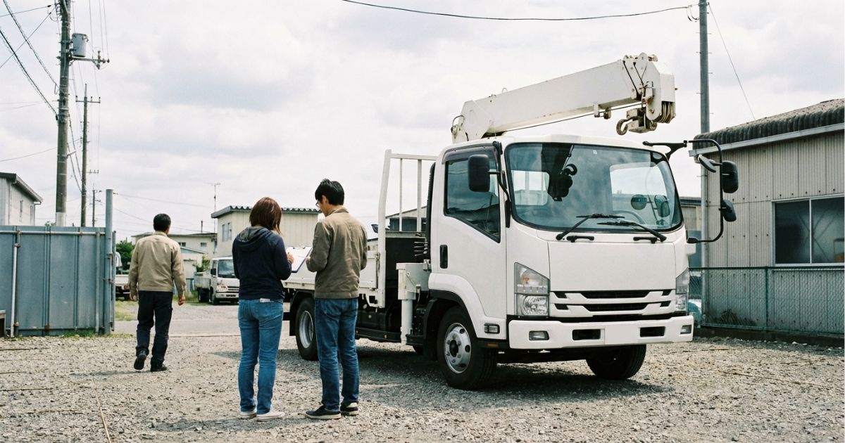ユニック車を個人でレンタルできるか事前条件を確認しているイメージ