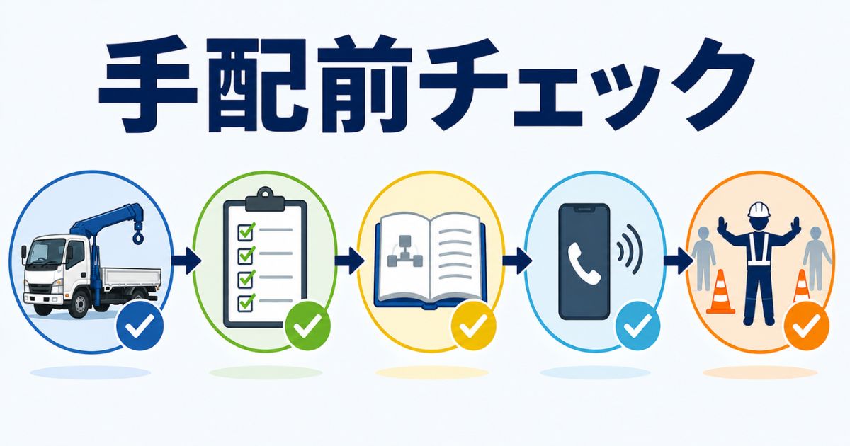PTOスイッチ操作前に装備や資料や連絡先を確認するチェックリスト図解