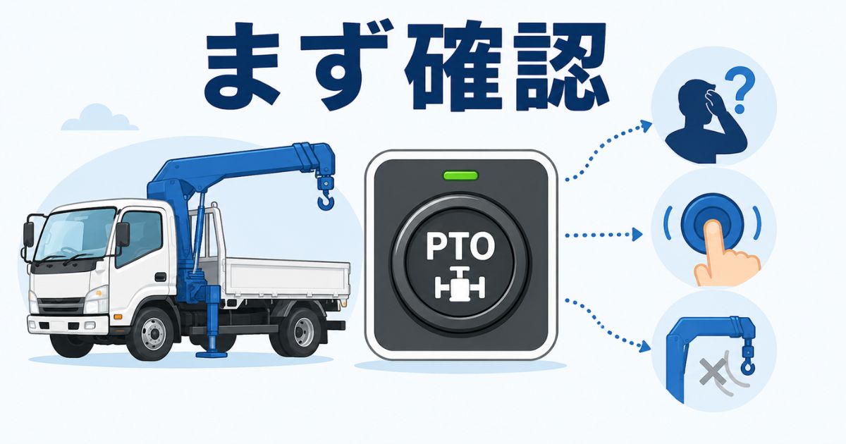 PTOスイッチが分からない入らない動かない場合にまず確認する流れの図解