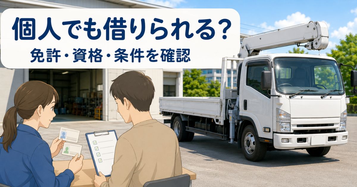 個人でユニック車を借りる前に免許や資格、貸出条件を確認している場面