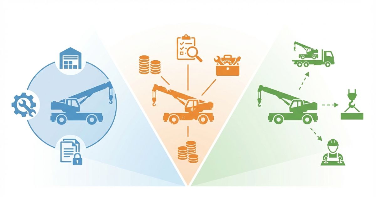 新車・中古・レンタルを総コストで比較する判断軸を示した図解
