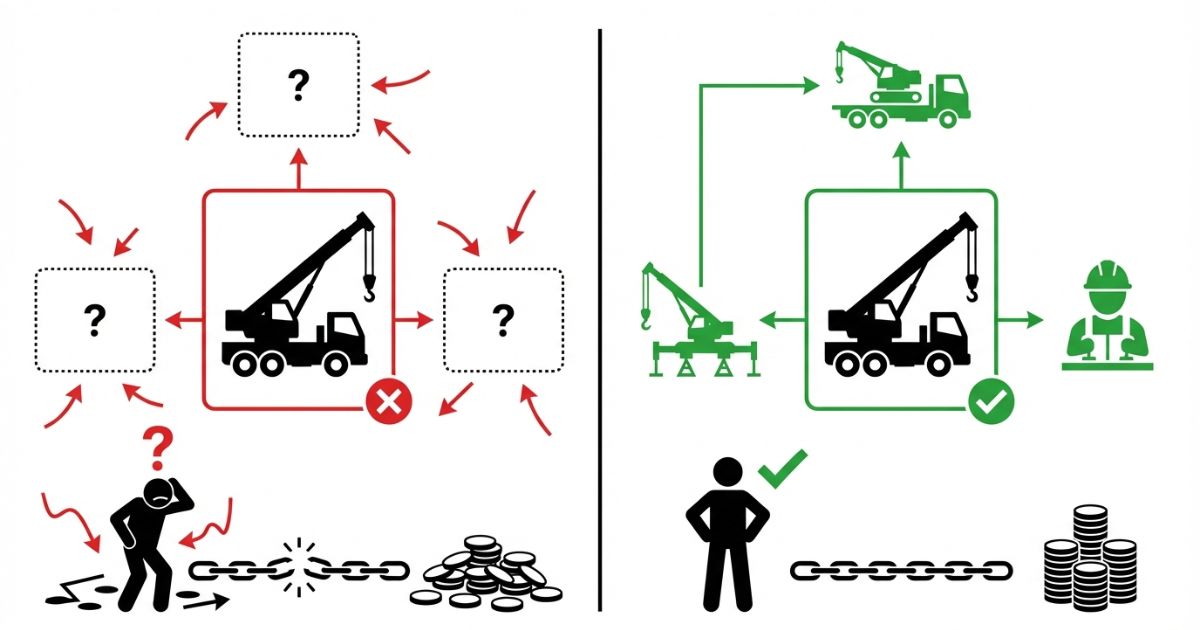 本体価格だけで判断した失敗と総額で判断する回避策を対比した図解