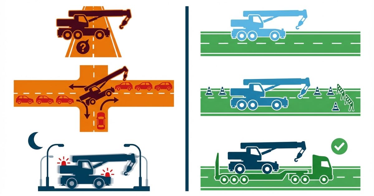 条件を満たせば自走、満たさなければ輸送と判断する軸を示した図解