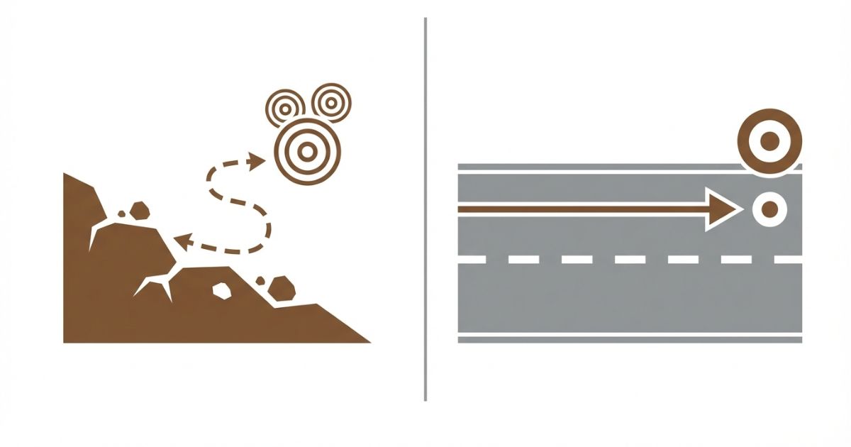 走行条件と現場適応力で選び分ける判断軸を示した図解