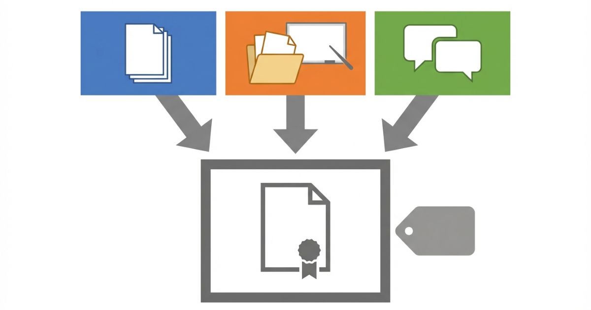 正式名称を基準に通称を補足として使う場面別の使い分け判断軸を示す文字なし図解