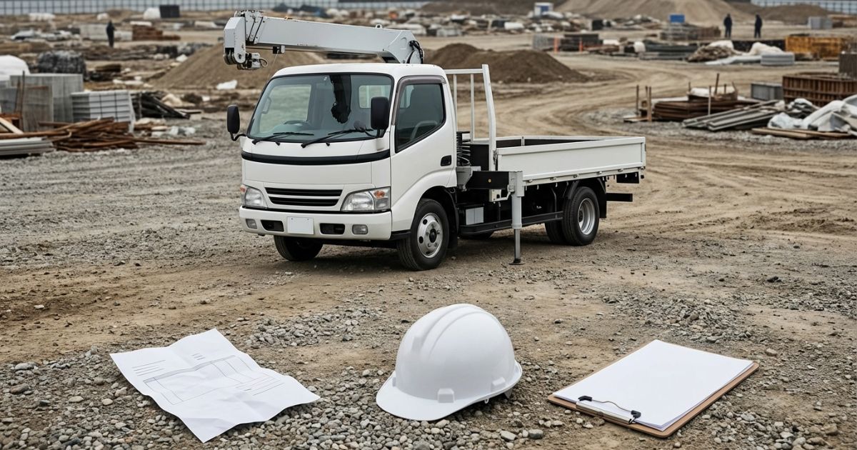 呼び方が異なると手配や見積の前提がズレやすいことを示すクレーン付きトラックの写真