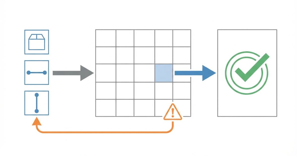 性能表は最大値ではなく作業半径ごとの定格荷重を現場条件に当てはめて判断する図解