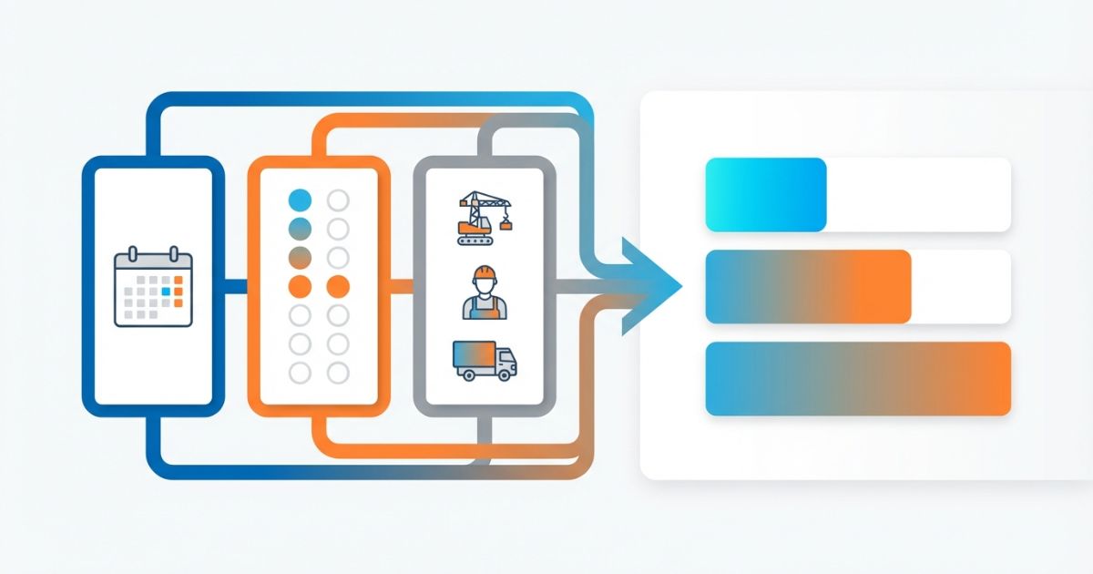 工期と実稼働日数と手配範囲でレンタル判断が安定することを示す図解