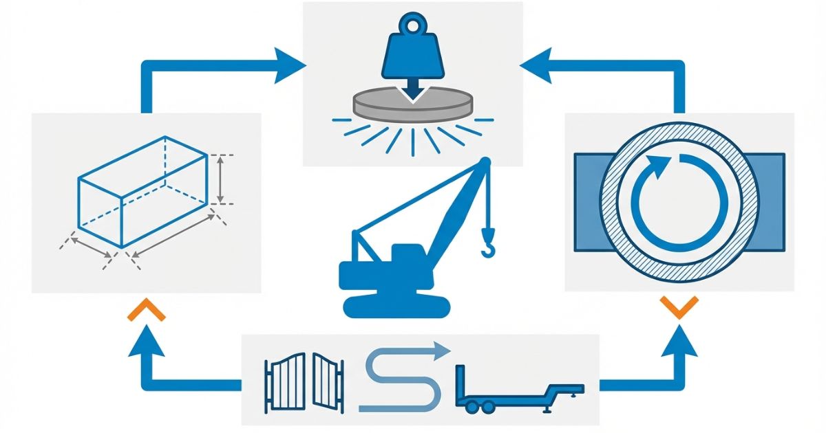 寸法・重量・設置スペースをセットで確認するクローラークレーンサイズ判断の図解