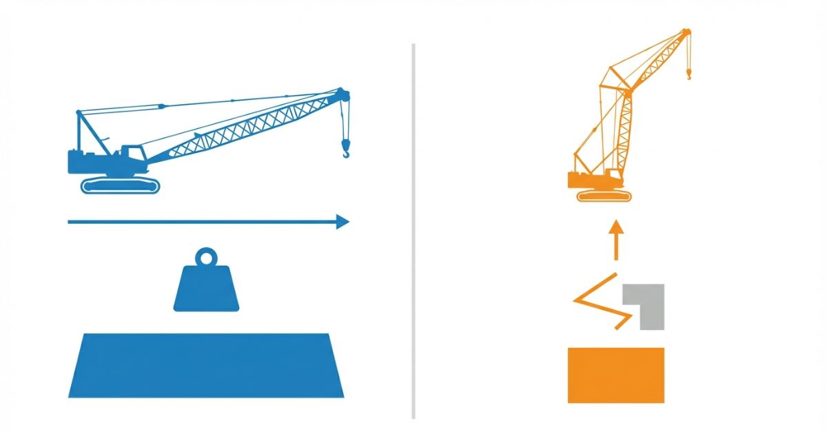 直ブーム式とタワー式の違いと選び方の判断軸を整理した図解