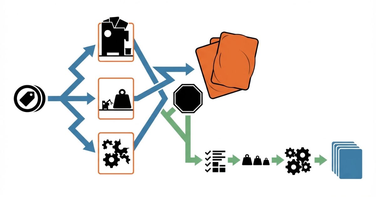 価格重視で起きやすい過剰能力や能力不足や中古条件見落としの失敗と回避分岐を示す図解