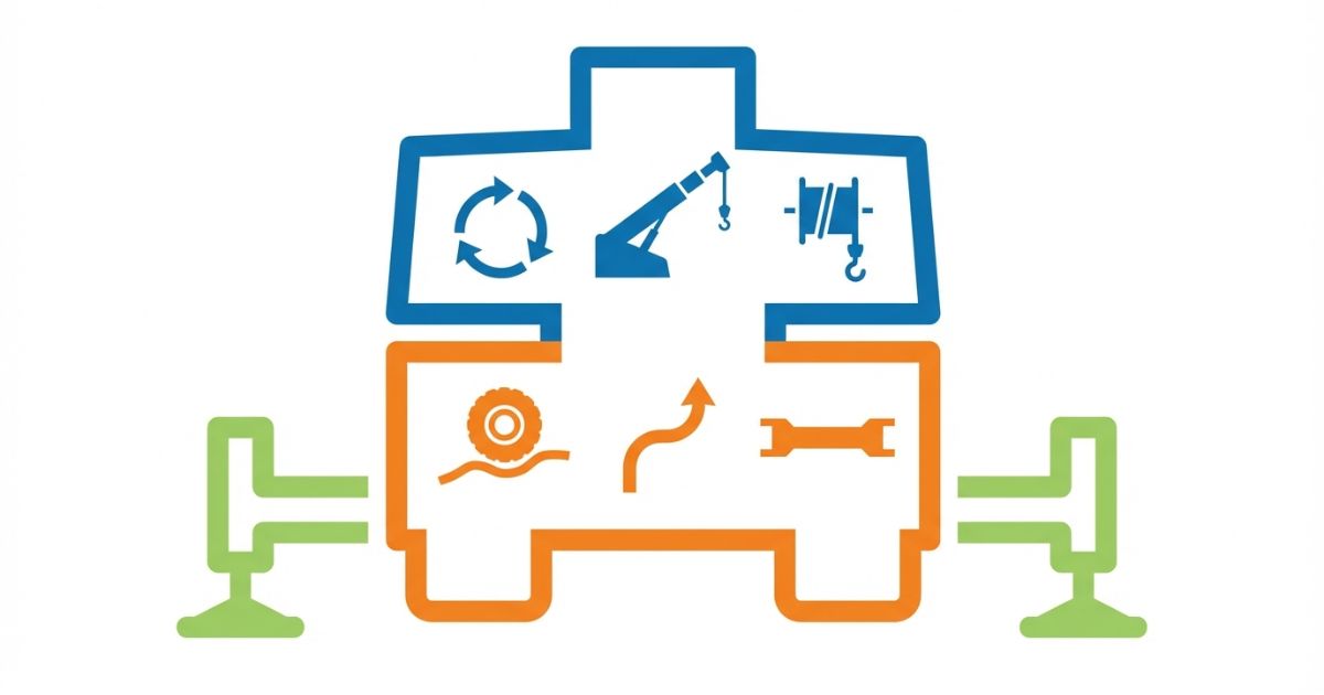 走る部分と吊る部分に分けて理解する全体構造の図解