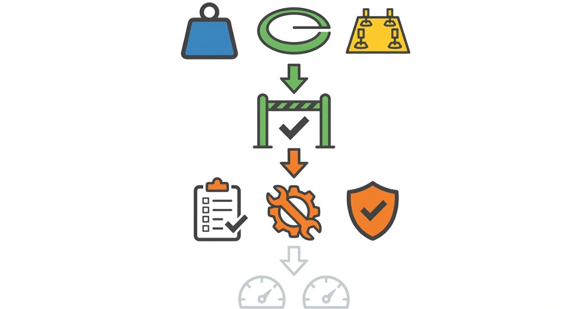現場条件と点検記録を優先し年式や稼働時間は補助指標として扱う判断軸の文字なし図解