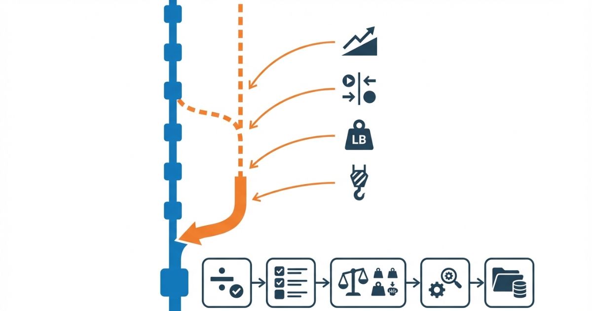 6ヶ月点検を条件で判断して組み込む考え方を示す文字なし図解